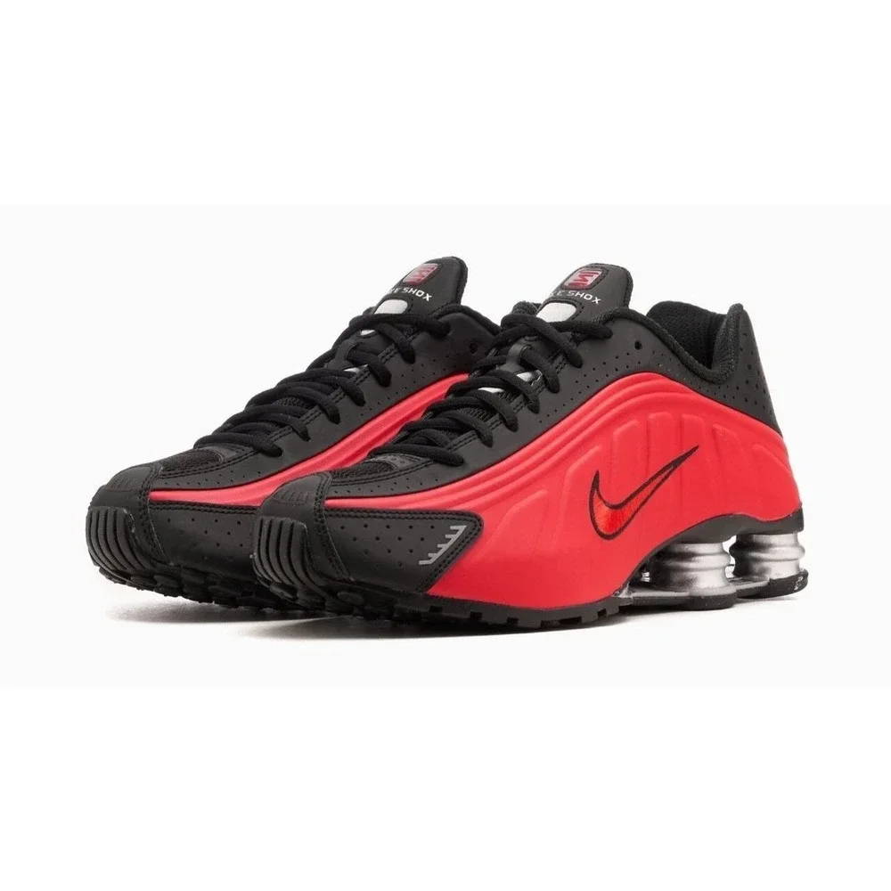 Nike Shox R4 Men Black Comet Red Metallic Silver BV1111-008 Running Shoes 9‎